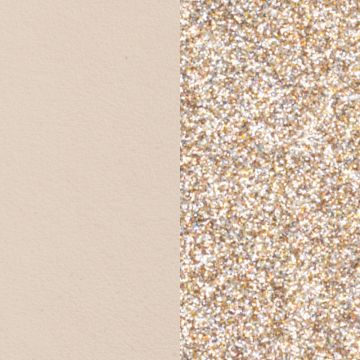 Les Georgettes - Cuir 14Mm Creme Paillettes Dorées