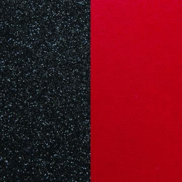 Les Georgettes - Cuir 25Mm Paillettes Noires Rouge