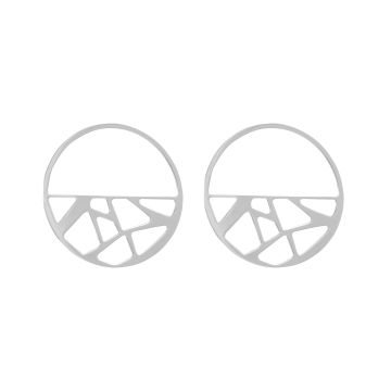 Les Georgettes - Boucles D'Oreilles Argentées Girafe 43Mm