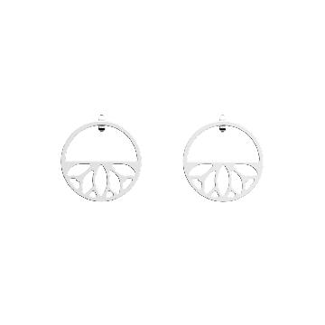 Les Georgettes - Boucles D'Oreilles Argentées Lotus 30Mm