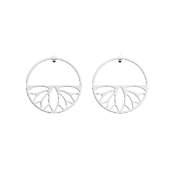 Les Georgettes - Boucles D'Oreilles Argentées Lotus 43Mm
