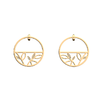 Les Georgettes - Boucles D'Oreilles Doré Arbre De Vie 30Mm