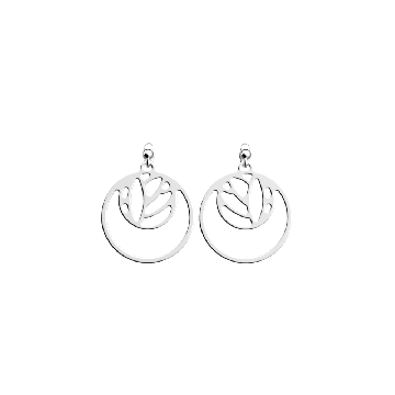 Les Georgettes - Boucles D'Oreilles Argentées Lotus 16 25Mm