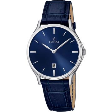 Montre Homme Cuir Bleu Cuir Classique