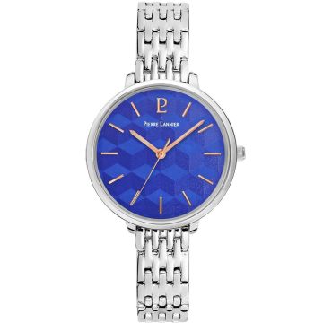 Montre Femme Pierre Lannier MIRAGE Cadran Bleu Bracelet Acier Argenté