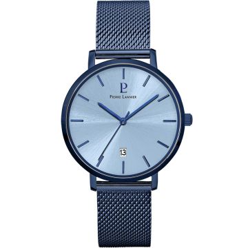 Montre Homme Pierre Lannier ECHO Cadran Bleu Bracelet Acier Milanais Bleu