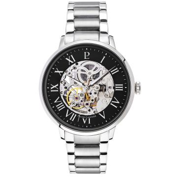Montre Homme Pierre Lannier AUTOMATIC Cadran Noir Bracelet Acier Argenté
