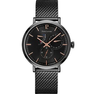 Montre Homme Pierre Lannier EVIDENCE Cadran Noir Bracelet Acier milanais Noir