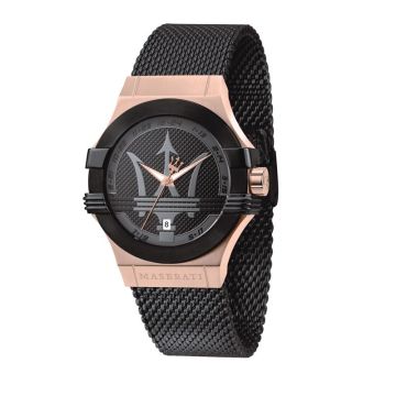 Montre Maserati Potenza 40Mm 3H Noir Dial Mesh Br Noir