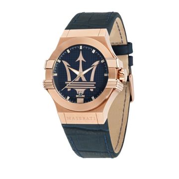 Montre Maserati Potenza 40Mm 3H Bleu Dial Bleu Strap