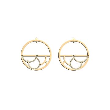 Boucles d'Oreilles Gourmandise, Créoles 30 mm, Finition Dorée