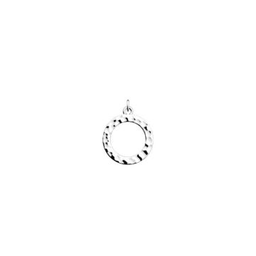 Pendentif Pure Martelée Rond 16 mm, Finition Argentée