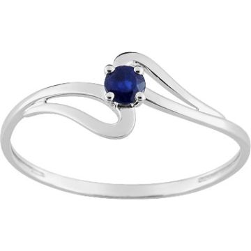 Bague Saphir 0.12c. Solitaire Or Blanc