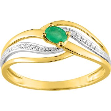 Bague Émeraude Or Jaune+Rh
