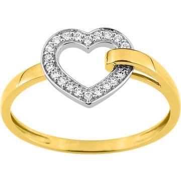 Bague Oxyde De Zirconium Bicolore Or375