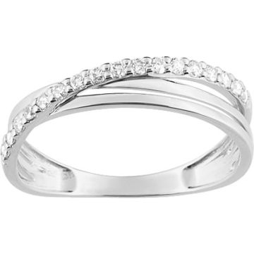 Bague Oxyde De Zirconium Or Blanc