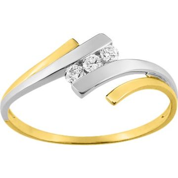 Bague Oxyde De Zirconium Bi Or375