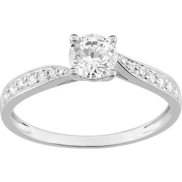 Bague Oxyde De Zirconium Or Blanc