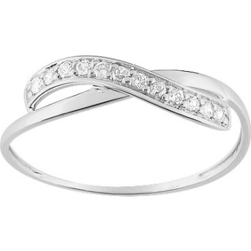 Bague Oxyde De Zirconium Or Blanc