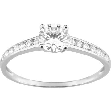 Bague Oxyde De Zirconium Or Blanc