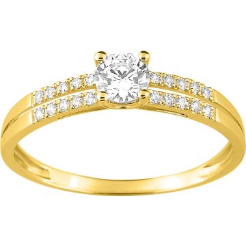 Bague Oxyde De Zirconium Or Jaune+Rh