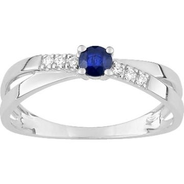 Bague Saphir Tr Oxyde De Zirconium Or Blanc