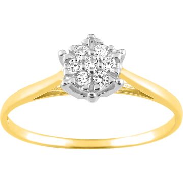 Bague Oxyde De Zirconium Or Jaune+Rh