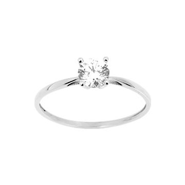 Solitaire Oxyde De Zirconium Or Blanc
