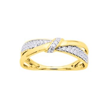 Bague Oxyde De Zirconium Or Jaune+Rh