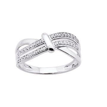 Bague Oxyde De Zirconium Or Blanc