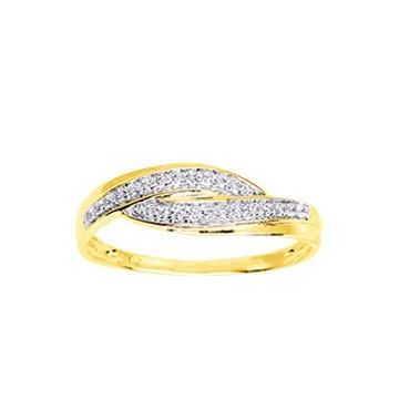 Bague Oxyde De Zirconium Or Jaune+Rh
