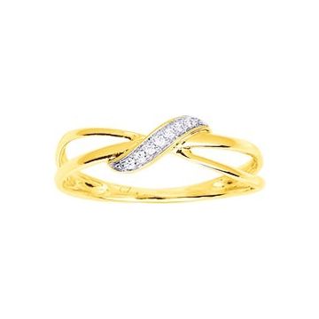 Bague Oxyde De Zirconium Or Jaune+Rh