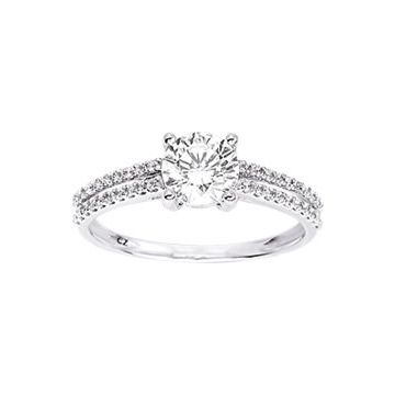 Bague Oxyde De Zirconium Or Blanc