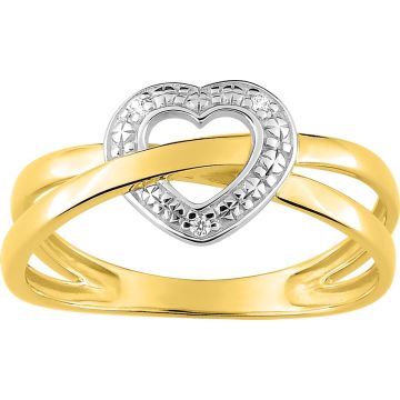 Bague Diamant 0.02ct Gh-P1p2 Or Jaune+Rh