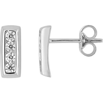 Boucles D'oreilles  Clou Oxyde De Zirconium Or Blanc
