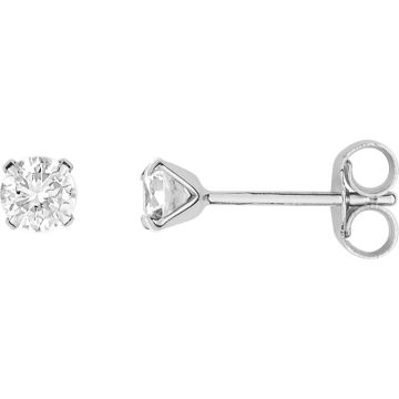 Boucles D'oreilles  Clou Oxyde De Zirconium Or Blanc