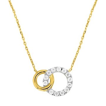 Collier Or Jaune+Rh  Oxyde De Zirconium