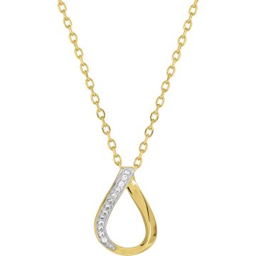Collier Oxyde De Zirconium Or Jaune+Rh