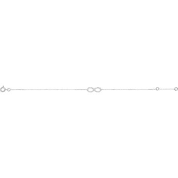 Bracelet Infini Oxyde De Zirconium Or Blanc
