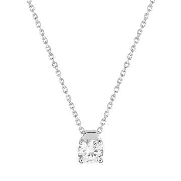 Collier 42cm Oxyde De Zirconium Or Blanc
