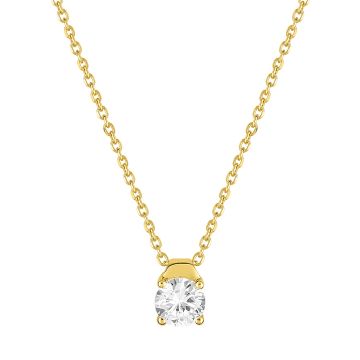 Collier 42cm Oxyde De Zirconium Or Jaune