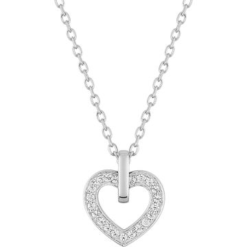 Collier 42cm Oxyde De Zirconium Or Blanc
