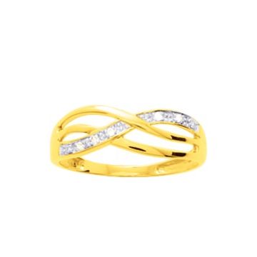 Bague Oxyde De Zirconium Or375 Bicolore