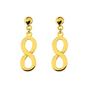 Boucles D'oreilles  Pendantes Infini Or Jaune