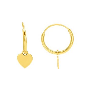 Créoles + Motif Coeur Or Jaune