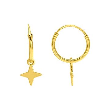 Créoles + Motif Croix Or Jaune