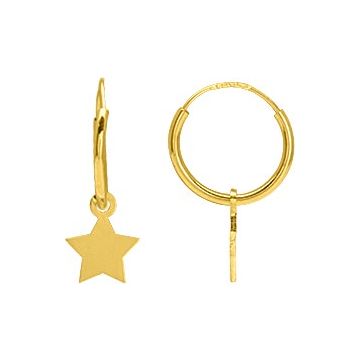Créoles + Motif Étoile Or Jaune