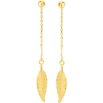 Boucles D'oreilles  Pendantes Tout Métal Or Jaune
