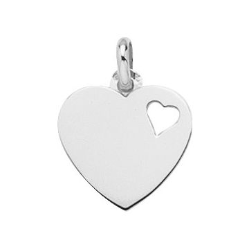 Pendentif Coeur Or Blanc