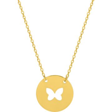 Collier Motif Papillonn Or Jaune